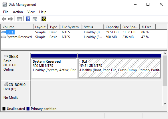 open disk management