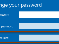create and change password hint
