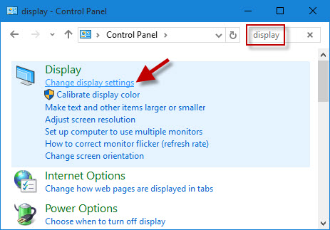 Click Change display settings