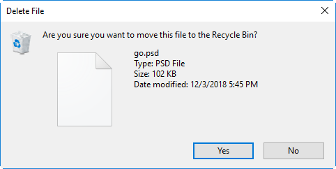 enable delete confirmation dialog