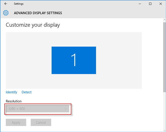 Windows 10 change screen resolution grayed out