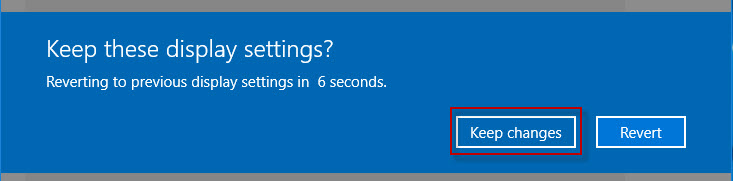 Keep display changes