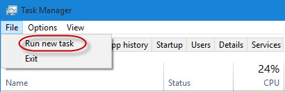 Run new task