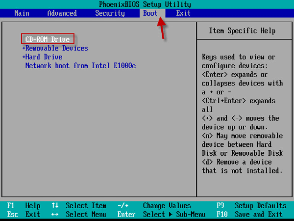 Boot virtual machine from iso image