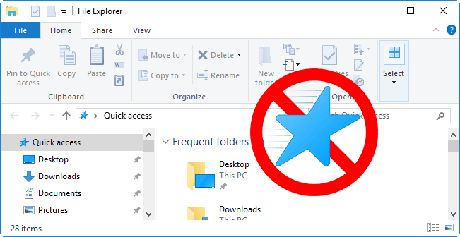 disable quick access in windows 10