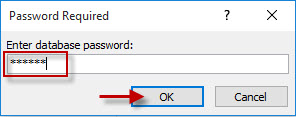 Enter database password