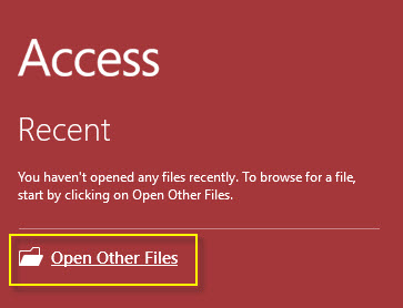 Click Open Other Files