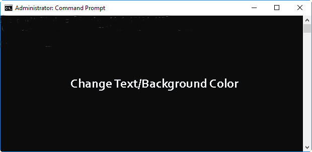 cambiar el texto y el color de fondo en el símbolo del sistema