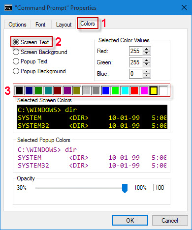 Change Background/Text Color of Command Prompt in Windows 10