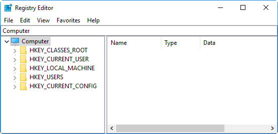 open registry editor