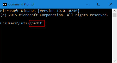 Type gpedit in CMD