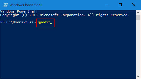 Введите gpedit в PowerShell.