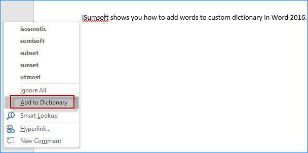 How To Add Words To Custom Dictionary In Microsoft Word 2016