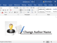 change author name in word