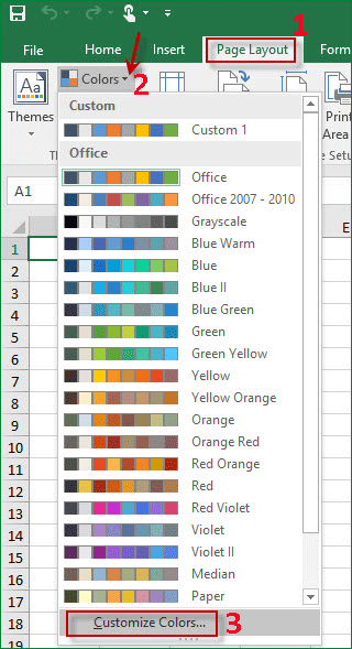 Personaliza colores en Excel