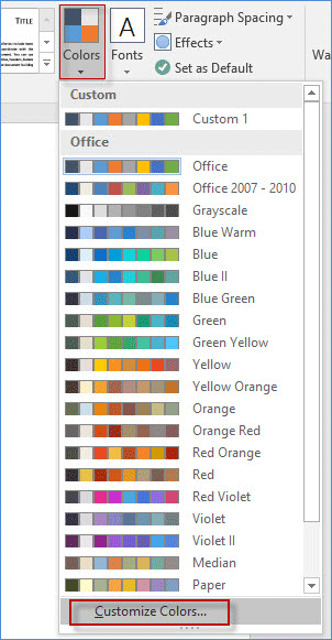 Customize colors