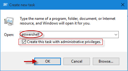 Create powershell task