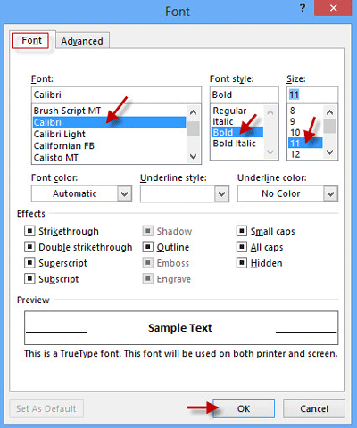 how to increase font size in outlook 2016