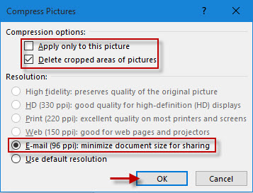 Choose compress options