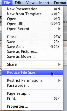 Выберите Уменьшить размер файла.