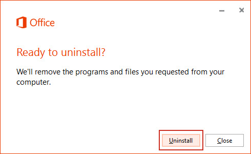 Click Uninstall