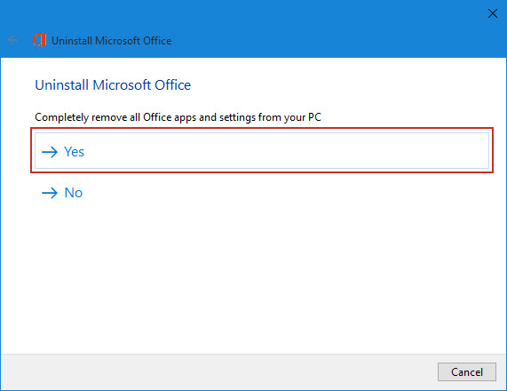 uninstall office 2016