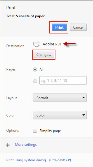 Select Save as PDF