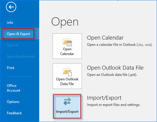 Click Import/Export