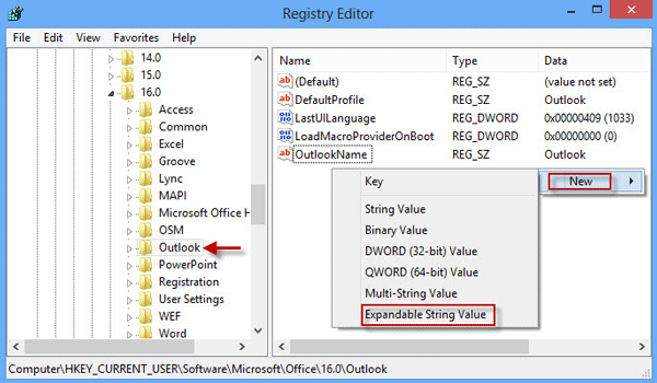 Create new expandable string value