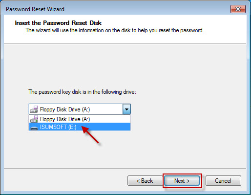 Select disk name