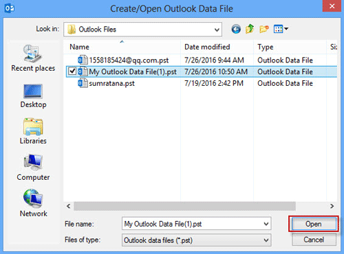 Tell Outlook the new data file location