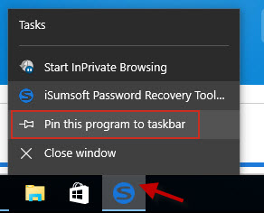 Pin this program to taskbar