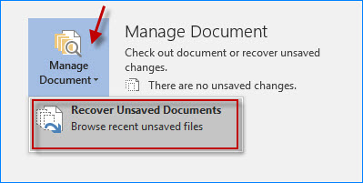 Recover unsaved documents