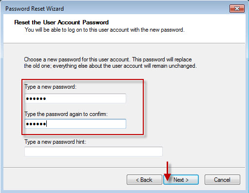 Установить новый пароль