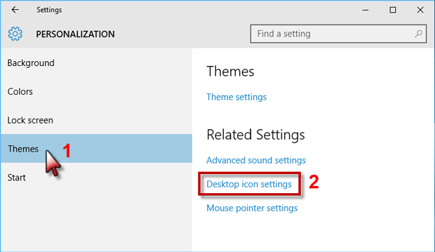 Click Desktop icon settings