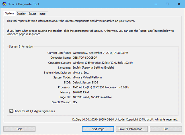 4 Ways To Run Directx Diagnostic Tool In Windows 10