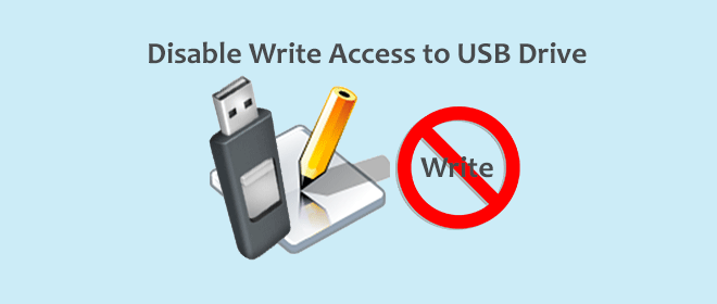 disable write access to usb drive