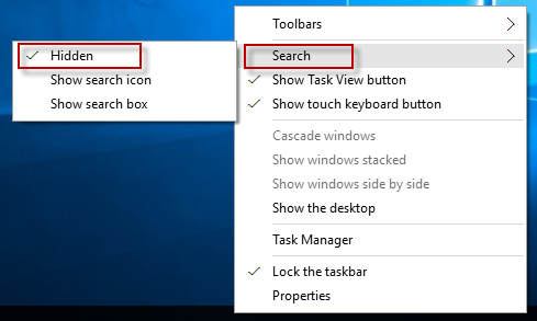 Hide or show search box