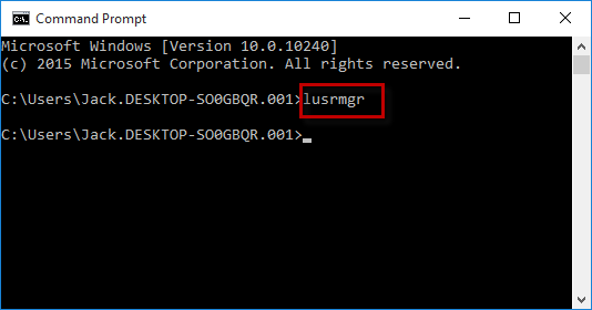 Run lusrmgr in CMD