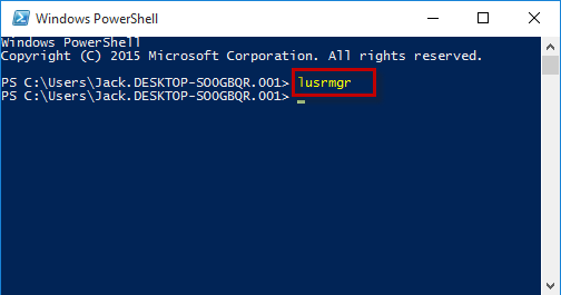 Run lusrmgr in Powershell