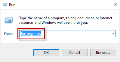 Type lusrmgr.msc in Run box