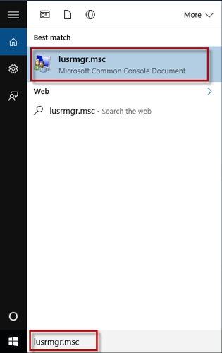 Search lusrmgr.msc