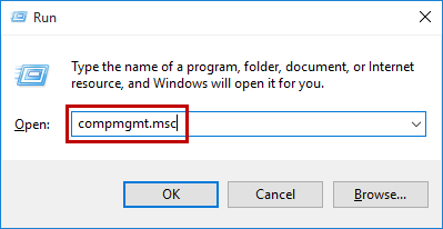 Type compmgmt msc in run