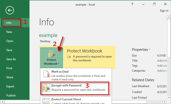 Click Encrypt with password