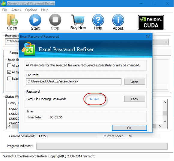 Recover password to open