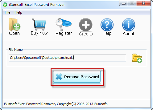 Remove password to open with the software