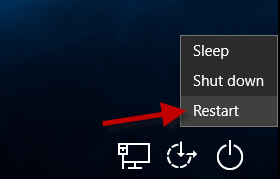 Hold Shift and click Restart