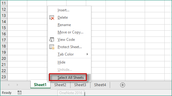 Select All Sheets