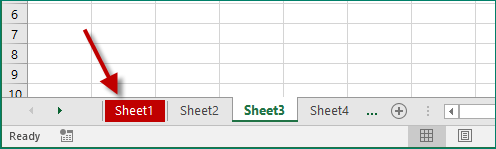 sheet tab with solid color