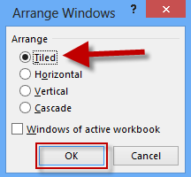 Select how to arrange windows